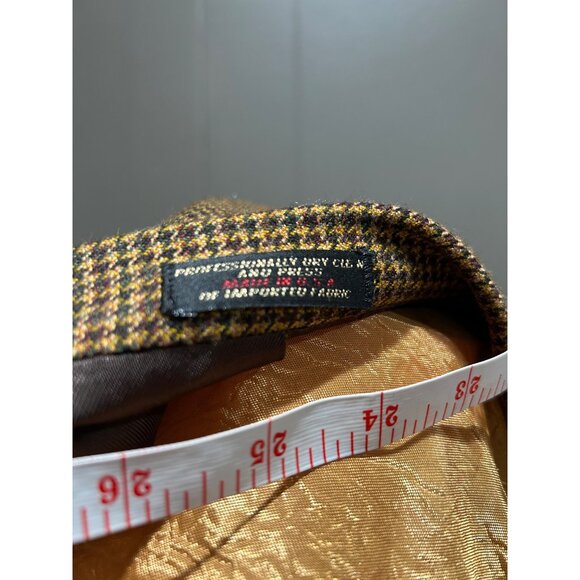 Christian Brooks 44R Men's Blazer Brown Houndstooth Sport Coat Made In The USA, - Picture 7 of 16